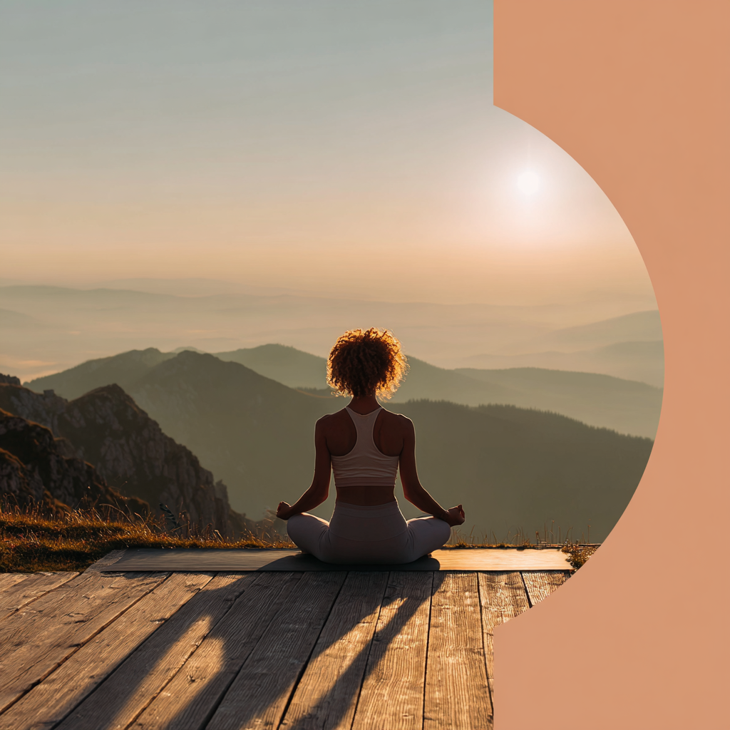 Жінка медитує на природі